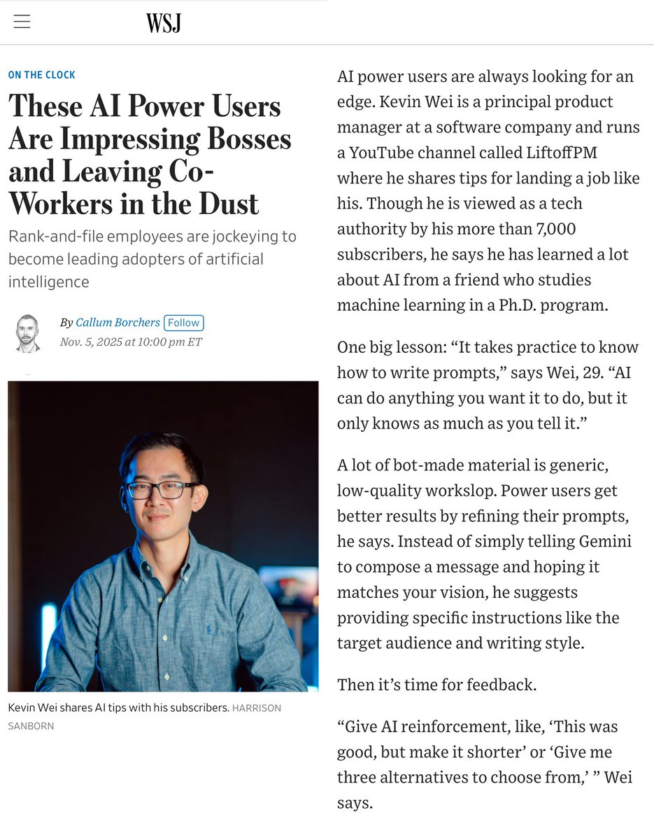 TheKevinWay's tweet photo. fun to be quoted in @WSJ today https://t.co/q2wnkFEbcz