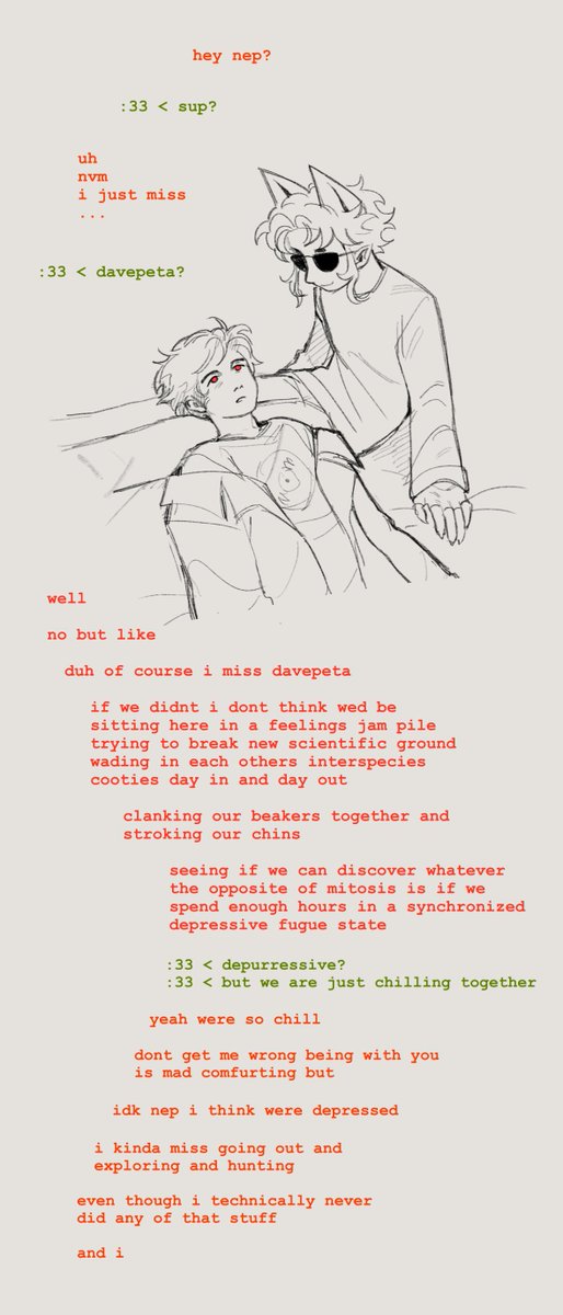 (tumblr request) comic about davepeta unfusing somehow and coping with being separated (1/6)