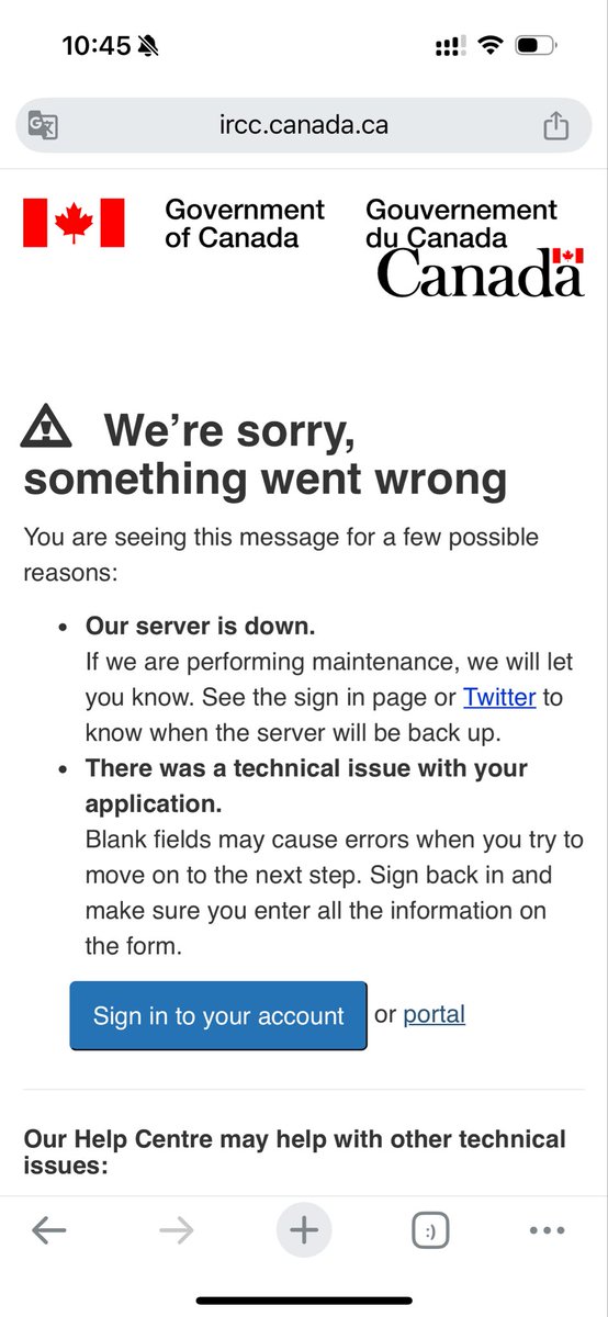 talwarart's tweet photo. @CitImmCanada Got an email to provide some documents but when i tried to login it shows below message. https://t.co/VFdzfdfsOI