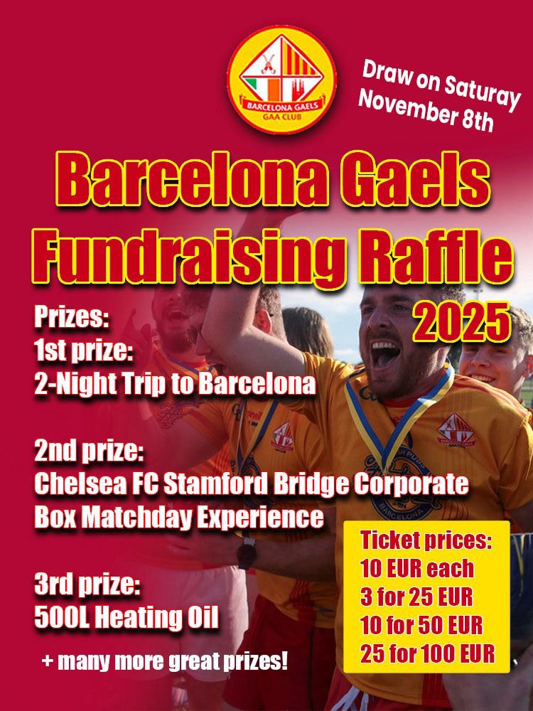 barcelonagaels's tweet image. Last few days of our raffle!

onlinefundraiser.ie/barcelona-gael…