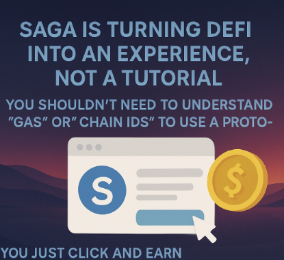 Saga is turning DeFi into an experience, not a tutorial.
You shouldn’t need to understand “gas” or “chain IDs” to use a protocol.
You just interact — Saga does the rest.
