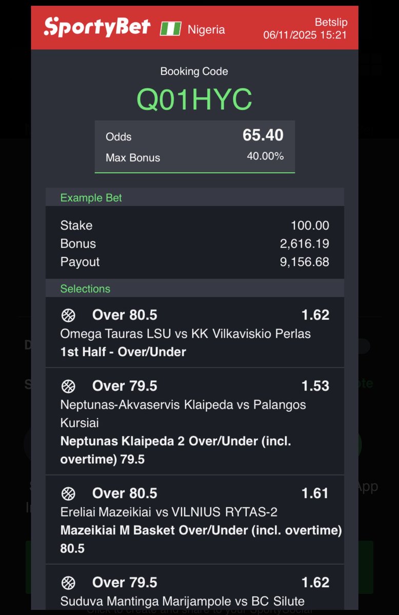 Switzpunt's tweet photo. Today Switz odds ready ๐ฅ๐ฅโ
โ
Boomluck๐ฅ๐ฅ
#Sportybet
#Switzodds
#Boomluck https://t.co/ShxWykrKTc