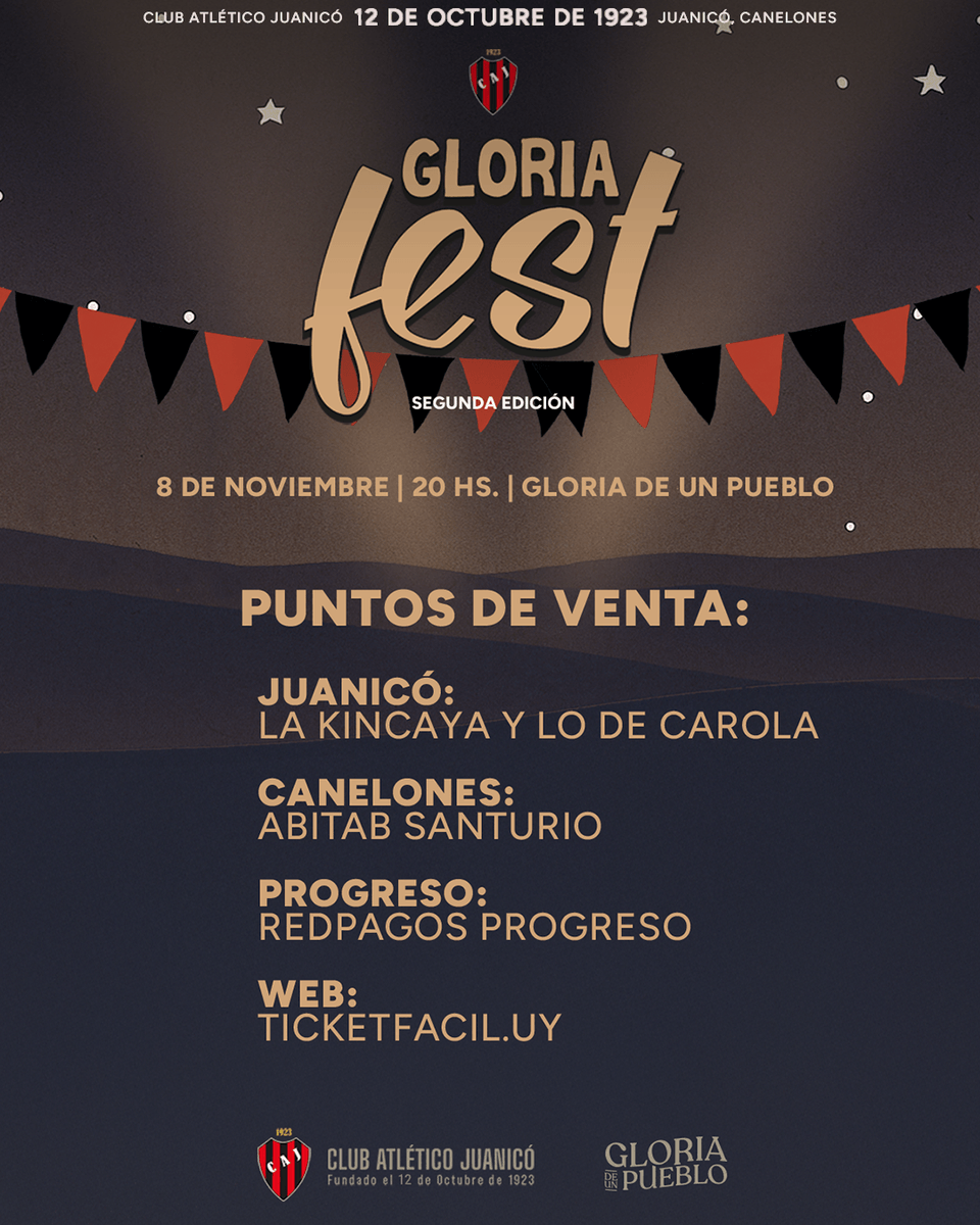 OficialCAJ's tweet photo. 🔥 ¡FALTAN DOS DÍAS PARA EL GLORIA FEST! 🔥

🎟️ https://t.co/cAAVW5HKJn https://t.co/R4UjsYqVYD