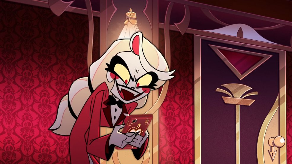 Ah yes... when I saw that smile, it immediatly clicked back into my brain that Charlie is the daugher of the litteral Sin of Pride, of the litteral Devil who didn't listen to anyone because everyone else dismissed him?

#HazbinHotel #CharlieMorningstar