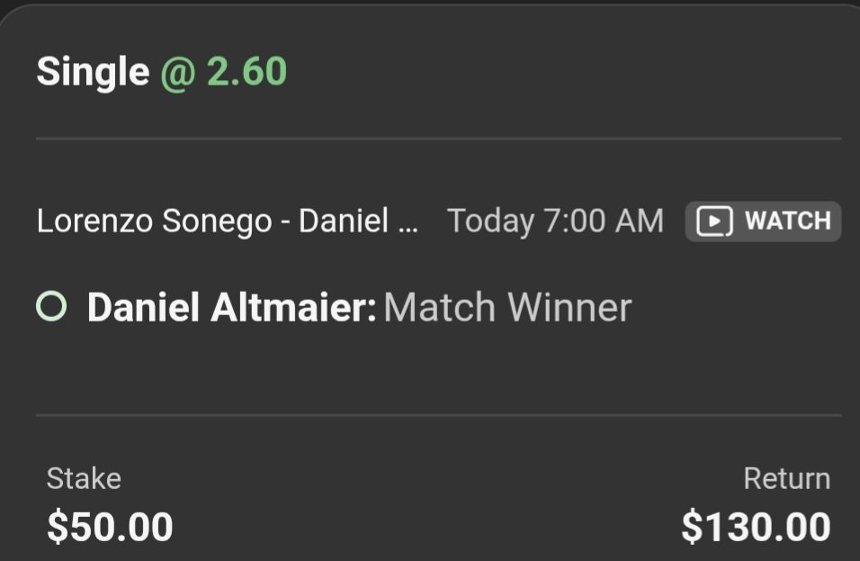 Maplebet1's tweet photo. 🎾 Pick of the day 🎾

📍 Sonego L. vs Altmaier D.

👉🏻 Altmaier D. to Win 👈🏻

💡 Odds: 2.60

🪜 50CAD to 130CAD

📊 #MapleBets #Picks #TennisBets #bettingtips #Canada #tennistips #GamblingTwitter #GamblingX https://t.co/Lgd8SzbqyX