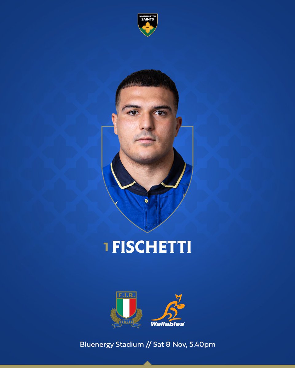 Our 13th international inclusion of the weekend sees Danilo Fischetti start for Italy against Australia in Udine 🇮🇹

northamptonsaints.co.uk/news/fischetti…