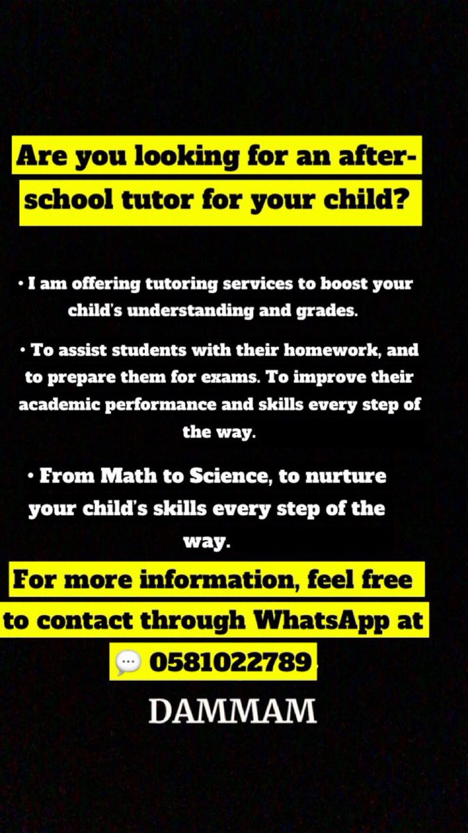 zainjayy's tweet photo. #Dammam #Khobar #Dhahran #Teacher #Tutor #School #EasternProvince #Jubail #Riyadh #AlAhsa #English #Math #Science #Social #Language #reading #writing #speaking #listening #children #preschool #kindergarten #nursery #homework #exam #finalexams #WhatsApp #TikTok #Trending #English https://t.co/TN4I9skjvl