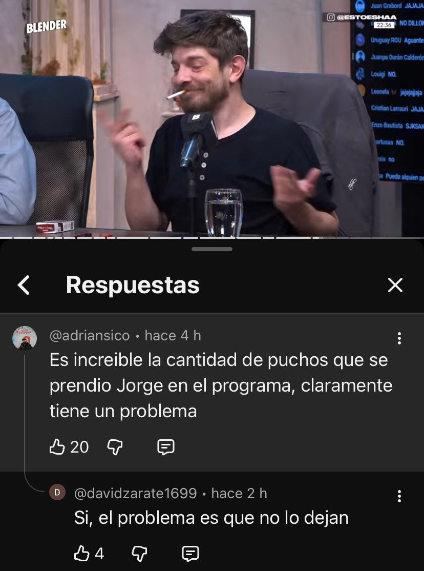 Si quieren a Dios de vuelta, lo tienen q dejar fumar a Jorge todo lo que quiera