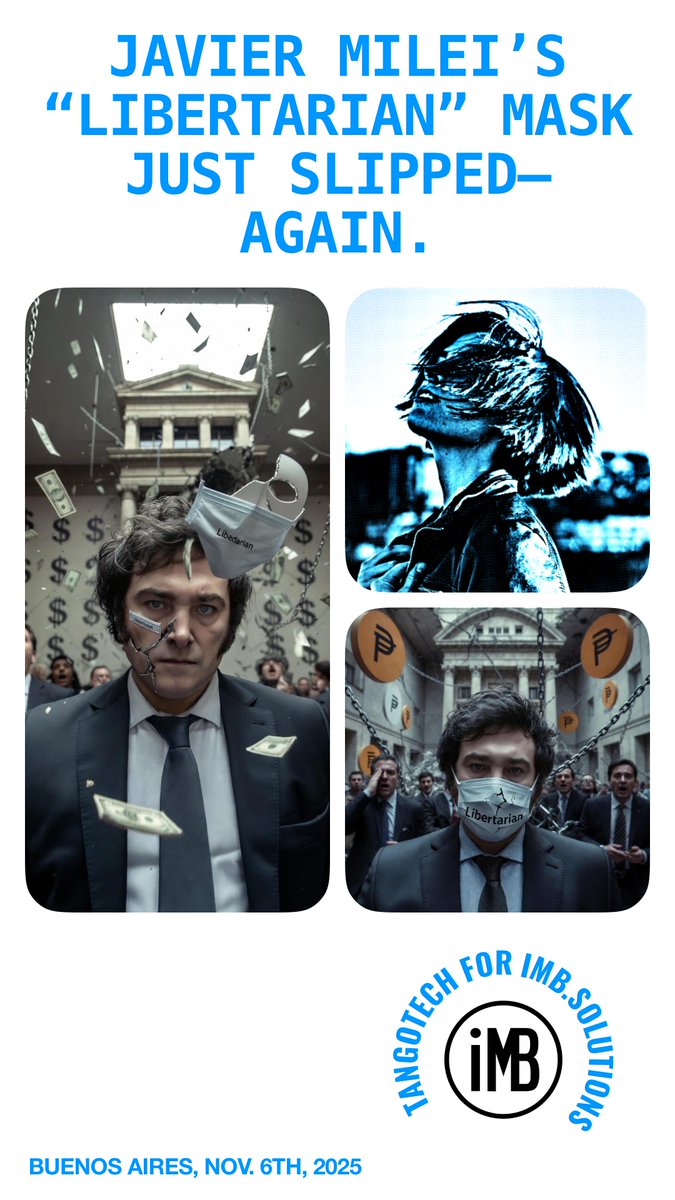 imb_solutions's tweet image. #Milei’s “#libertarian” mask = OFF. Told #FT: NO free peso. Keeps crawling-peg trap until 2027+. Same playbook that defaulted 🇦🇷 10 times. Exporters choked → 0 USD reserves → #Default 11 incoming. #CentralBank = #Treasury’s printer. Freedom? “After elections.” 😂