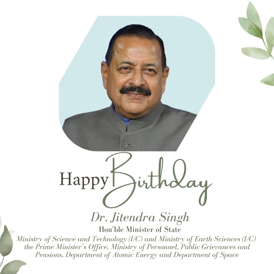 DrKrushit's tweet photo. Warm birthday wishes to Dr. Jitendra Singh Ji, Hon'ble Minister of State, Government of India. https://t.co/MZflOA3w1l