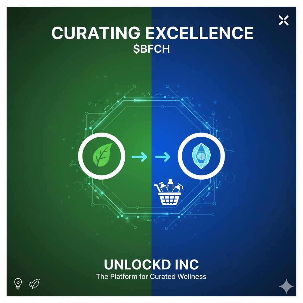 Hiroshi_nas's tweet photo. Curating excellence for your well-being! $BFCH (UNLOCKD Inc.) brings you carefully selected, innovative brands in cognitive health &amp; longevity. Experience the difference. #UNLOCKD #BFCH #CuratedWellness #BetterHealth @SuperRobotGX @StockPicksNYC https://t.co/Fvpbt3ulpz