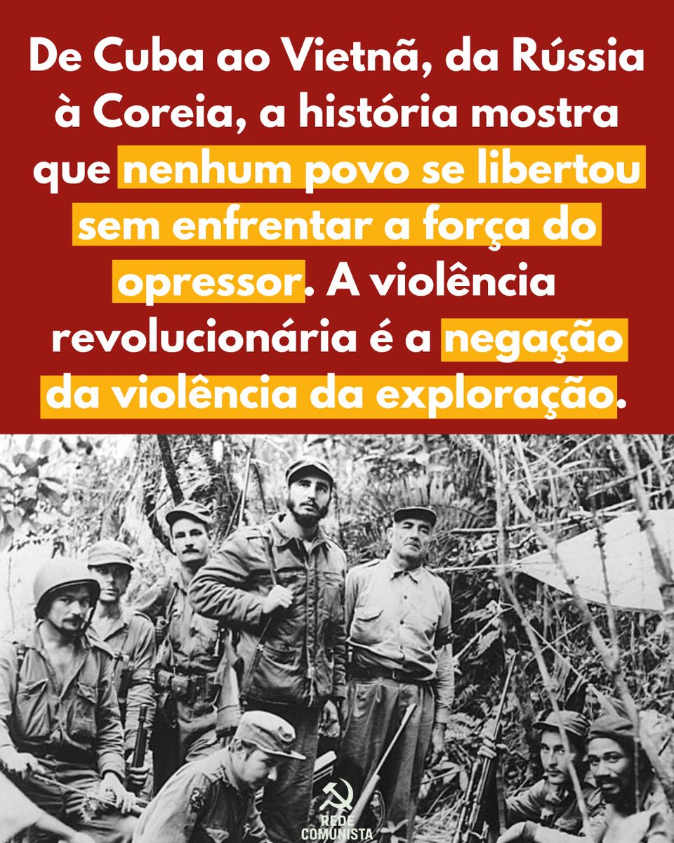 rede_comunista's tweet photo. ✊ Não é fetiche, não é aventura - é a autodefesa política da classe trabalhadora diante da violência institucional do capital. 

De Cuba ao Vietnã, da Rússia à Coreia, a história mostra que nenhum povo se libertou sem enfrentar o poder armado da burguesia. 

⬇️ https://t.co/8ObjkBQjwk