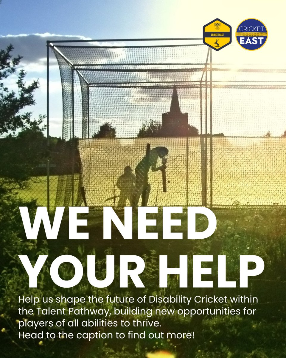 Cricket_East's tweet photo. Are you or someone you know a talented cricketer with a disability? 🏏

We’re looking to build a Bedfordshire &amp; Huntingdonshire combined disability team to represent the counties in summer 2026!

🧵1/3
#CricketForAll #DisabilityCricket https://t.co/biBHtS3UeJ