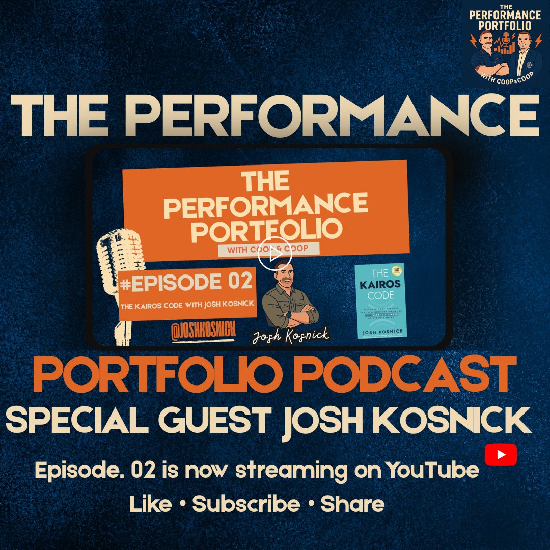 PerformancePF_'s tweet image. Ep 02: The Kairos Code with Special Guest Josh Kosnick
The Performance Portfolio Podcast with Coop &amp;amp; Coop
Where high performance meets financial empowerment.

🎯 Tune in.
✅ Subscribe.
💡 Perform better everywhere.

Watch now on YouTube: youtu.be/SSXAAnaSD0A