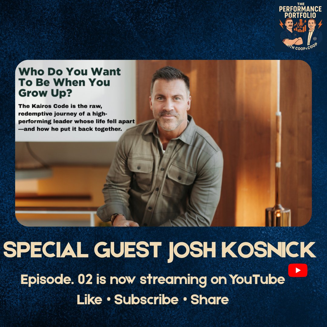 PerformancePF_'s tweet image. Ep 02: The Kairos Code with Special Guest Josh Kosnick
The Performance Portfolio Podcast with Coop &amp;amp; Coop
Where high performance meets financial empowerment.

🎯 Tune in.
✅ Subscribe.
💡 Perform better everywhere.

Watch now on YouTube: youtu.be/SSXAAnaSD0A