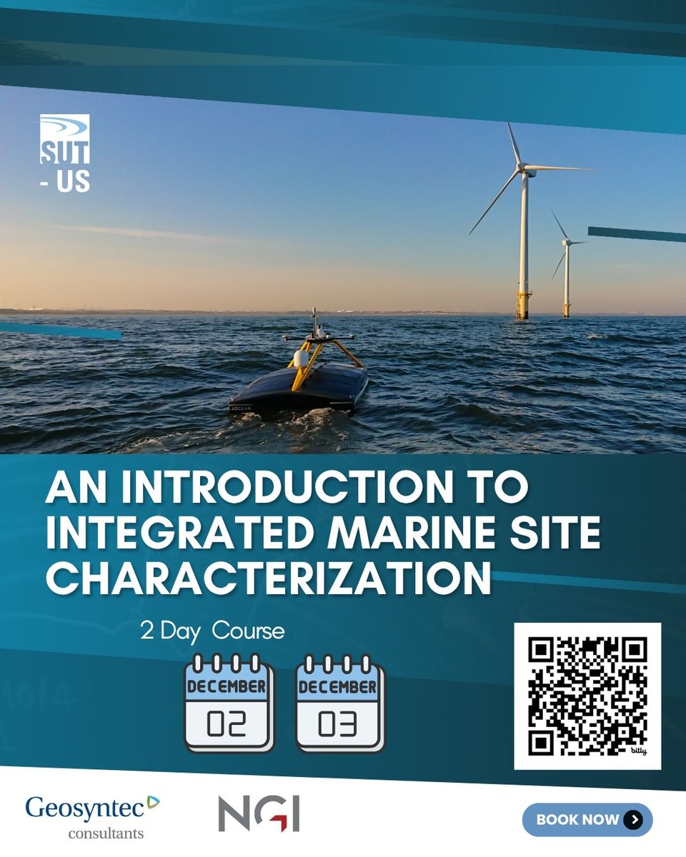 🌊 Join Us for an Incredible Learning Opportunity! 🌊
SUT-US is proud to present An Introduction to Integrated Marine Site Characterization, a 2-day course designed for professionals in offshore oil &amp; gas and renewable energy.
📅 December 2–3, 2025
👇Register now👇