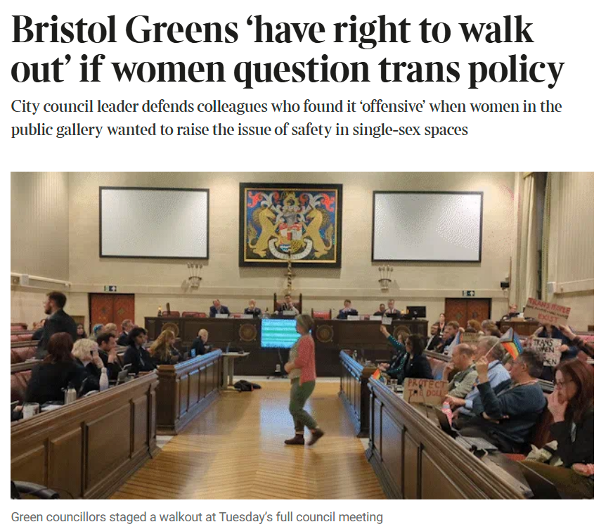 The woke #Bristol Greens don't understand the Law. Real women have a right to feel safe in Bristol. The Green Party seems to have forgotten about saving the planet and is now only interested in cancelling women.  

Bristol needs #ReformUK. 

thetimes.com/uk/politics/ar…