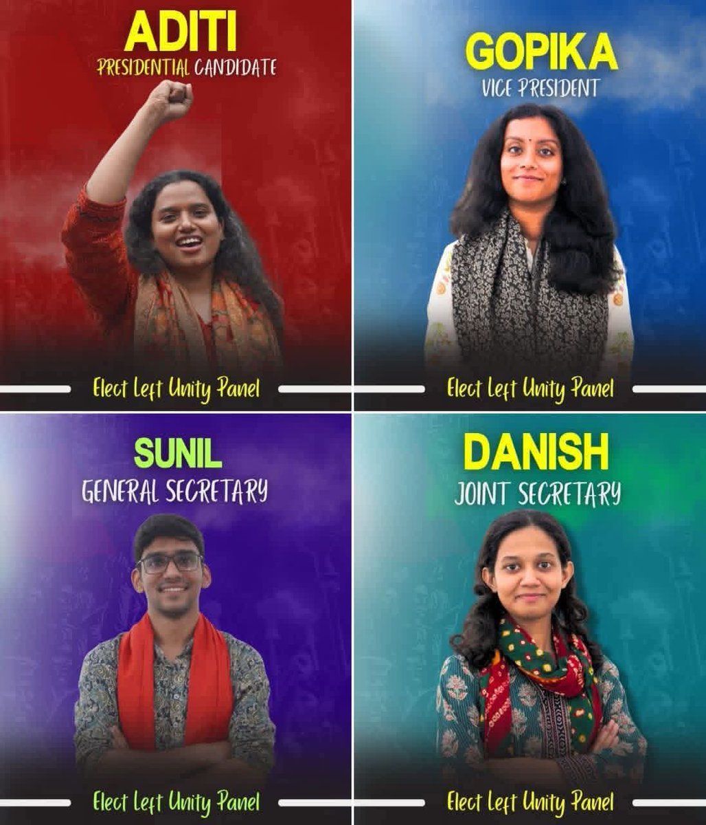 CITU Hails Left Unity's Resounding JNUSU Victory!
The phenomenal sweep is a historic moment for the Left &amp; Progressive student movement. This win is a powerful rejection of divisive, anti-people, and communal politics promoted by the right-wing ABVP.
#JNUSUResults