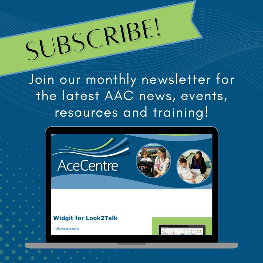 AceCentre's tweet photo. Sign up to our free newsletter to stay in the know about all things AAC/AT!

✅ Latest news including resource updates, ongoing projects and opportunities
✅ Upcoming training and courses
✅ Local events and exhibitions/conferences

Join the community 👉https://t.co/AWfIS7930a https://t.co/IM1GfsXSuX