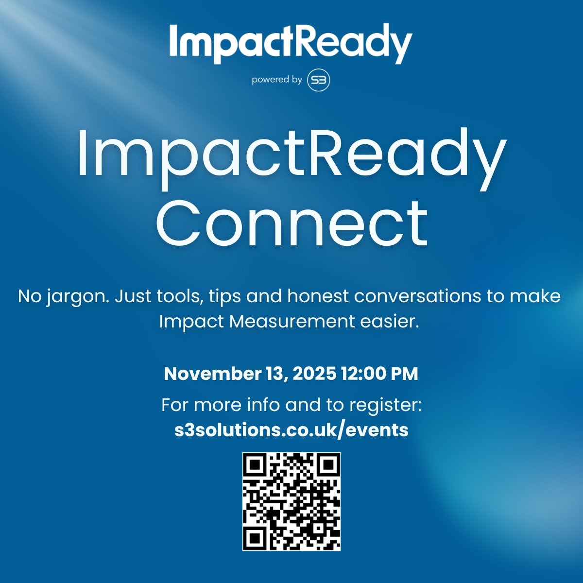 📆 𝗡𝗲𝘅𝘁 𝘄𝗲𝗲𝗸! 🤝

𝗜𝗺𝗽𝗮𝗰𝘁𝗥𝗲𝗮𝗱𝘆 𝗖𝗼𝗻𝗻𝗲𝗰𝘁 — a free monthly series of online sessions with tools, tips, and honest conversations to make impact measurement easier.

𝗧𝗵𝘂𝗿𝘀𝗱𝗮𝘆 𝟭𝟯𝘁𝗵 𝗡𝗼𝘃𝗲𝗺𝗯𝗲𝗿, 𝟭𝟮:𝟬𝟬𝗽𝗺