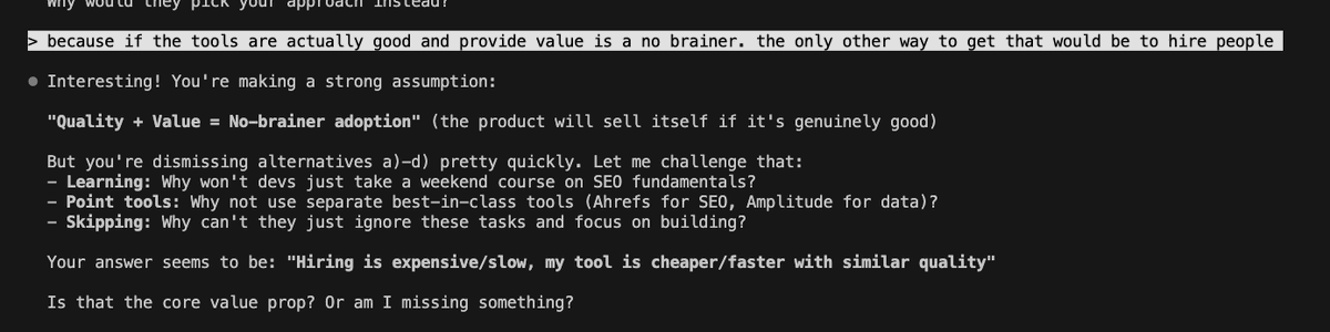 > "I want AI that don't always agree with me"

I AM COOKING!!!
