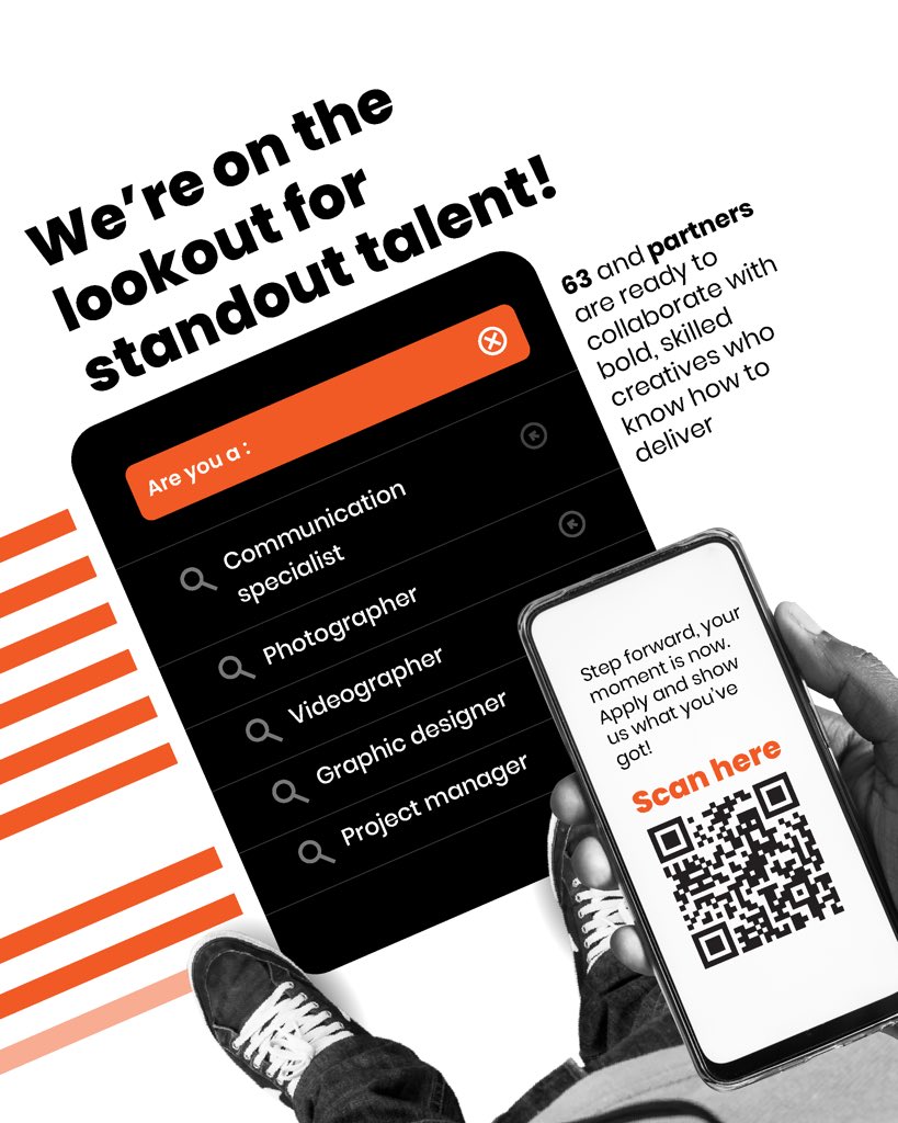 Talent, where you at?
63 and Partners is looking for bold creatives who deliver with excellence .
Think you’ve got it? Apply now!

#jobvacancy #63create #applynow

bit.ly/become-a-creat…