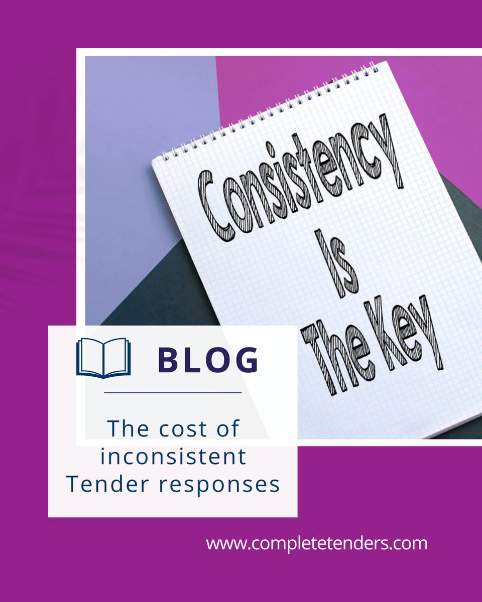 CompleteTenders's tweet photo. 📑 NEW BLOG: The cost of inconsistent Tender responses 

Consistency can make or break your tender. Learn the risks of inconsistent responses and how a structured approach leads to consistent wins - https://t.co/9AsiOCHN8K 

#CompleteTenders #ConsistencyMatters #Tenders https://t.co/QKOqVci5Mm
