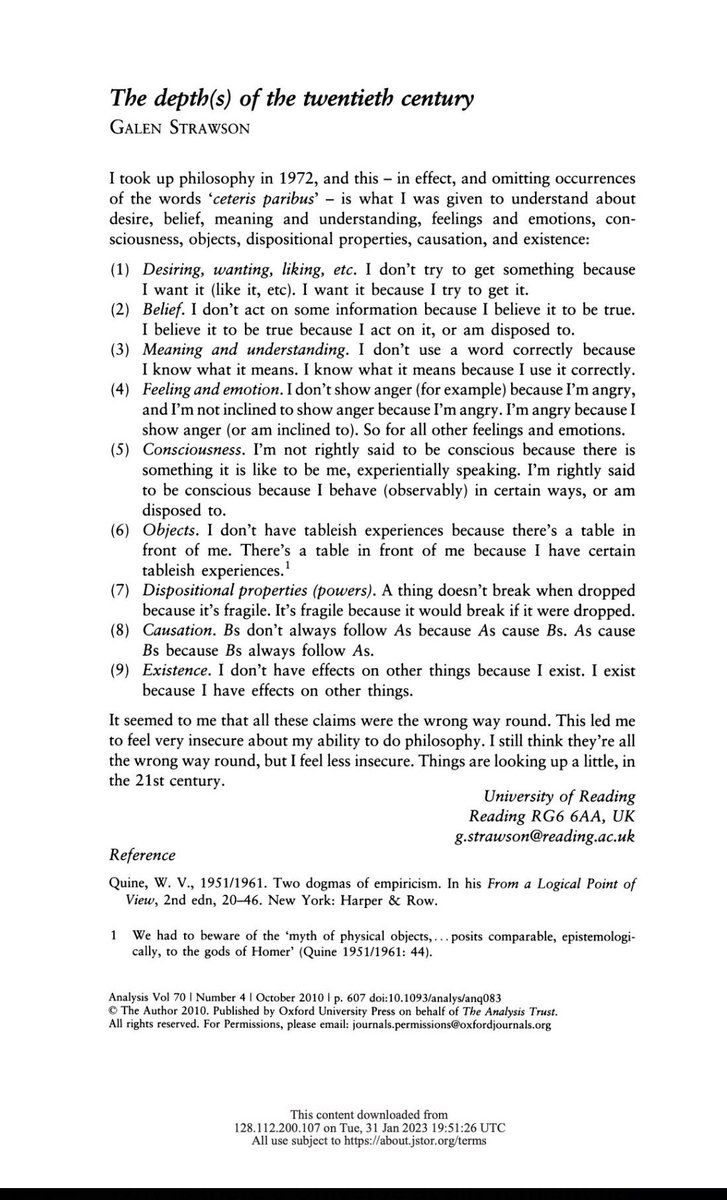 This one-page paper by Galen Strawson probably deserves to make the rounds again.