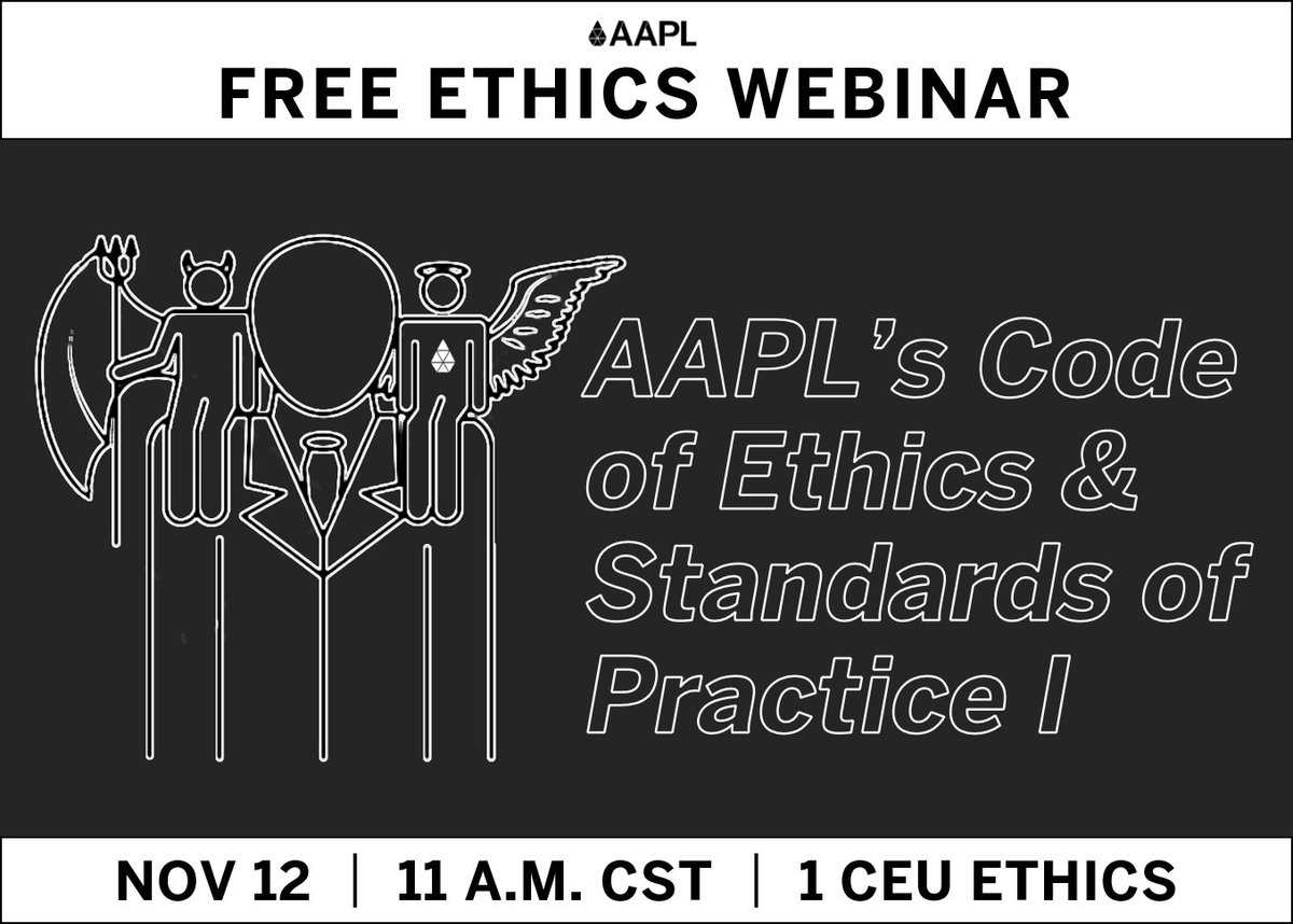 Don’t miss our free-for-members ethics webinar on Wednesday, Nov. 12! bit.ly/49Al7mT

Not an AAPL member? Join or renew today! bit.ly/3Pbu2Pd