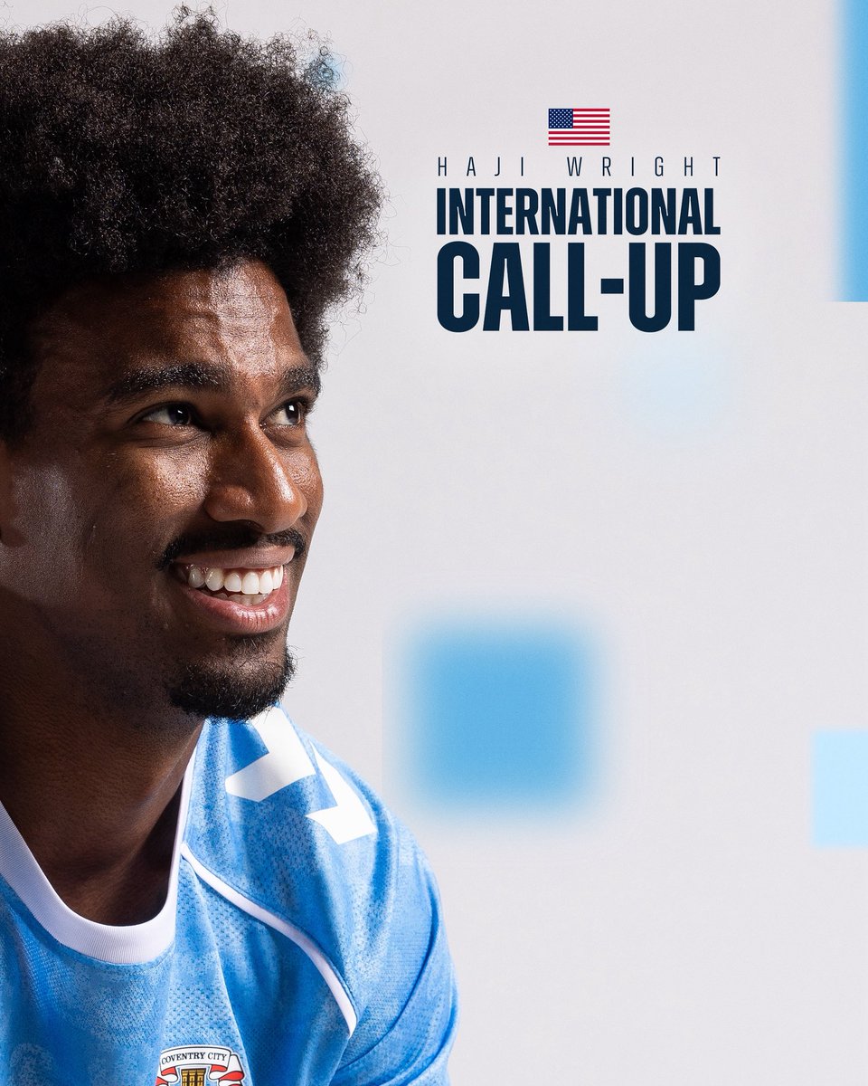 Coventry_City's tweet image. Another call-up for Haji. 🤝

Haji Wright will be back with the @USMNT for their upcoming games against Paraguay and Uruguay. 🇺🇸