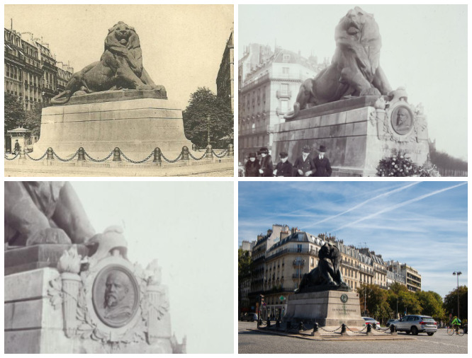 Le Lion de Belfort (Paris), inauguré en 1880, est une réplique du Lion de Belfort. En 1920, un médaillon en bronze représentant le colonel Aristide Denfert-Rochereau est fixé. Sous le régime de Vichy, il est retiré et fondu. Un nouveau médaillon fut de nouveau installé en 1979.