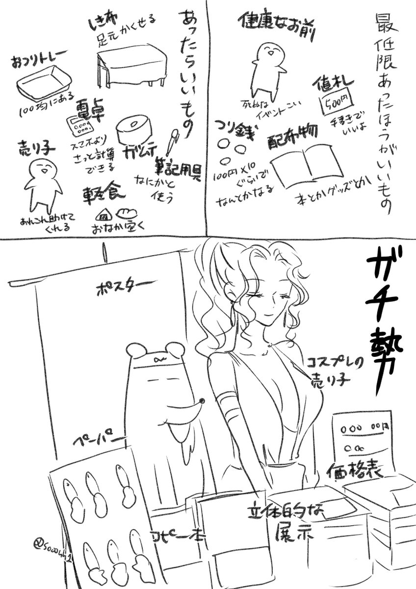 イベントなに持っていくんだ～の疑問に答えました。足りないものは有識者の方のリプお待ちしています