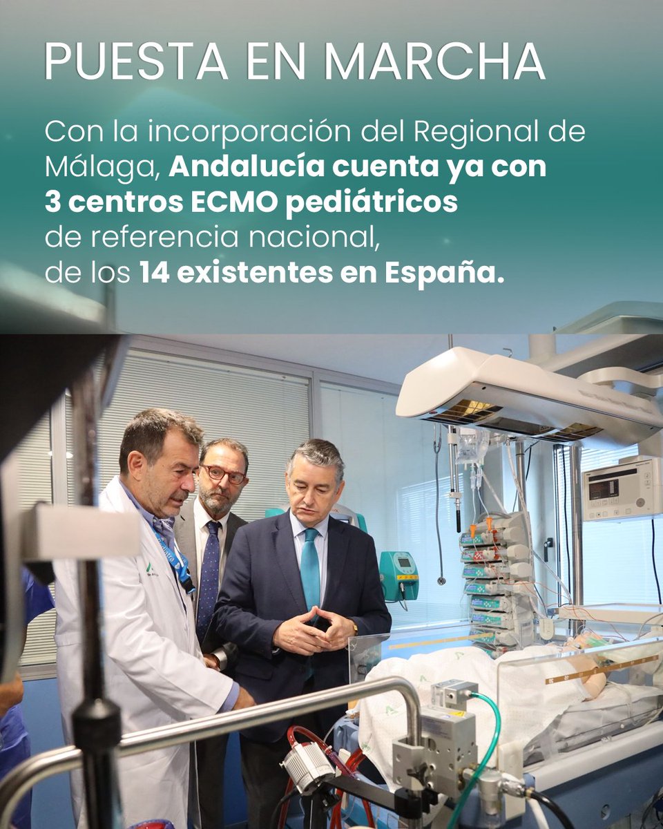 💚 Andalucía a la vanguardia en medicina pediátrica

El consejero Antonio Sanz ha activado hoy en el Hospital Regional de Málaga el nuevo Protocolo ECMO Pediátrico de Andalucía, tras su designación como centro de referencia nacional (CSUR).
