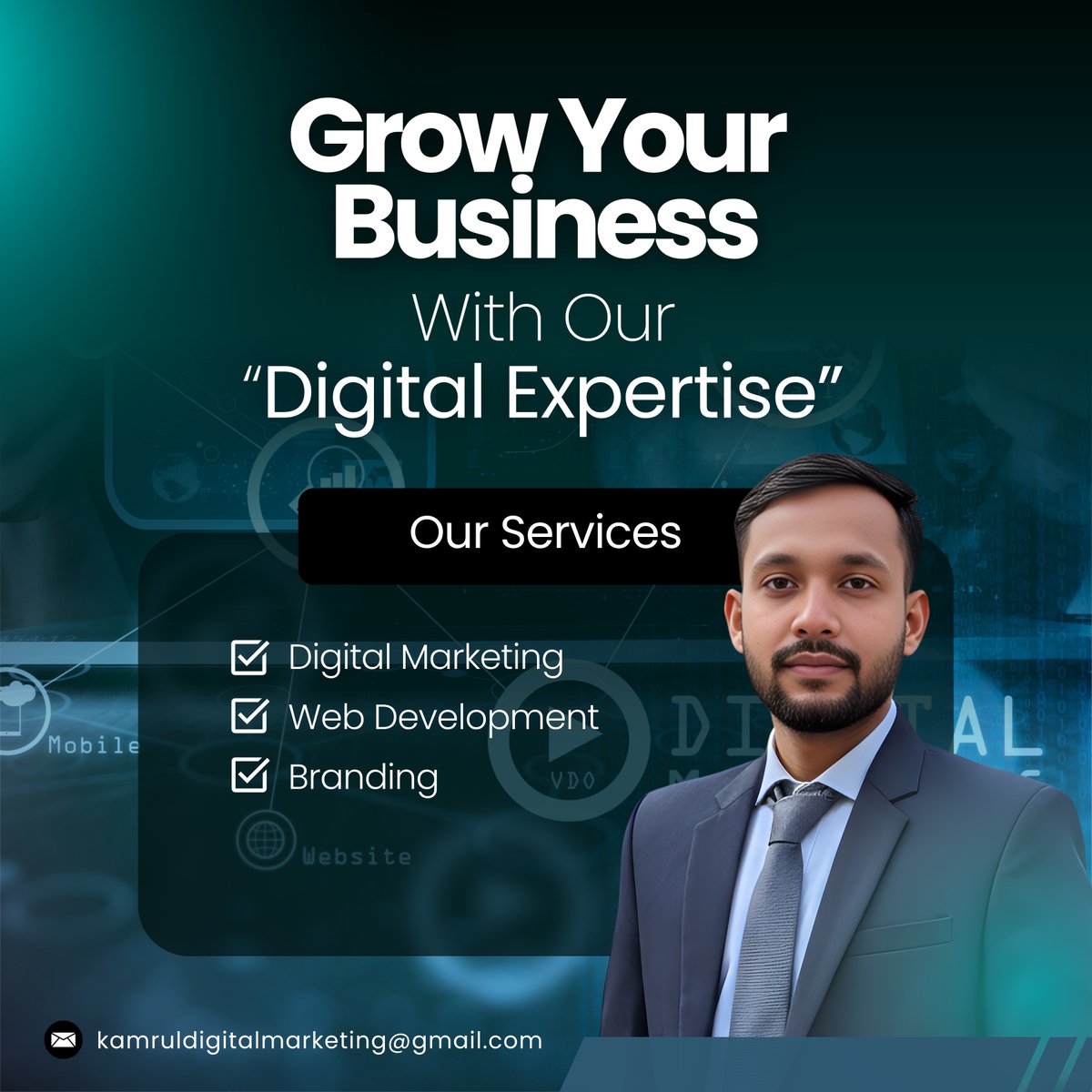 MdkamrulislamDM's tweet photo. 🚀 Grow Your Business With Our “Digital Expertise”

Ready to turn your clicks into real customers?
We don’t just run ads — we build digital strategies that drive growth, boost conversions, and make your brand stand out online. 🌐 https://t.co/GvmEgKuY98
