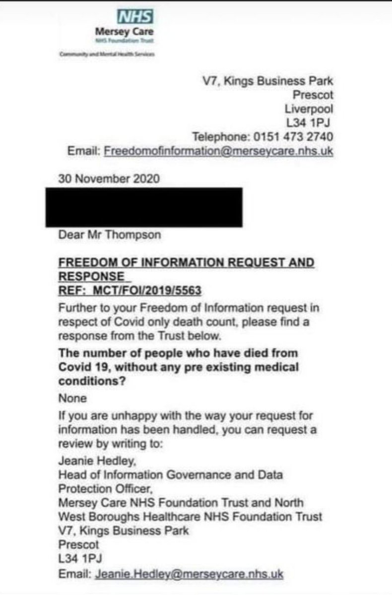 Major UK Hospital Trust had no one who died of  Covid who didn’t have existing co-morbidities.But it was so ‘dangerous’ that we had lockdowns for years, masks and social distancing &amp; 75% of the population took a ‘vaccine’ which was dangerous and ineffective including children. 😳