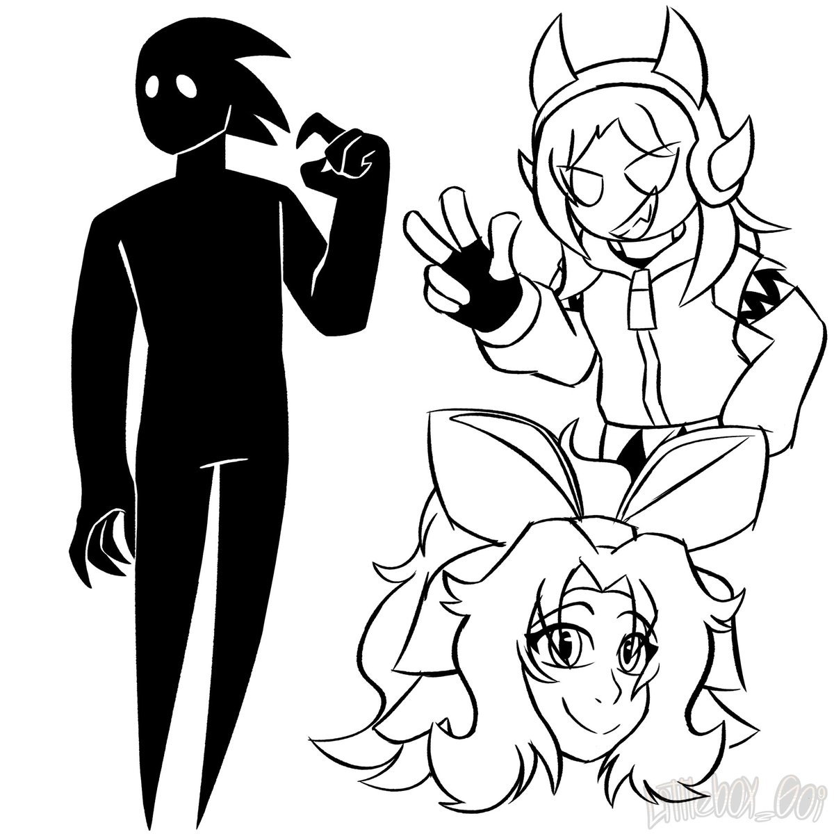 Littlebox_Goi's tweet photo. Made some quick doodles of my friend’s characters @CheeseBackup @NeoArtsyGamer @RedBowInferno https://t.co/48SEe0KWmI
