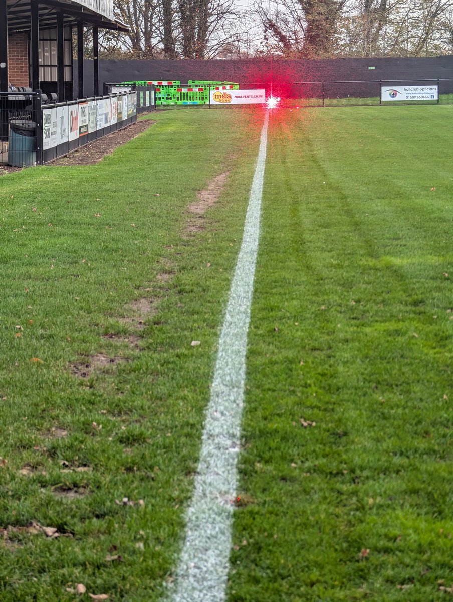 Reinstalling the markings today at <a href="/ShepshedDynamo/">Shepshed Dynamo FC</a> using our laser marking system. <a href="/FleetLM/">Fleet Line Markers</a> #beamrider
