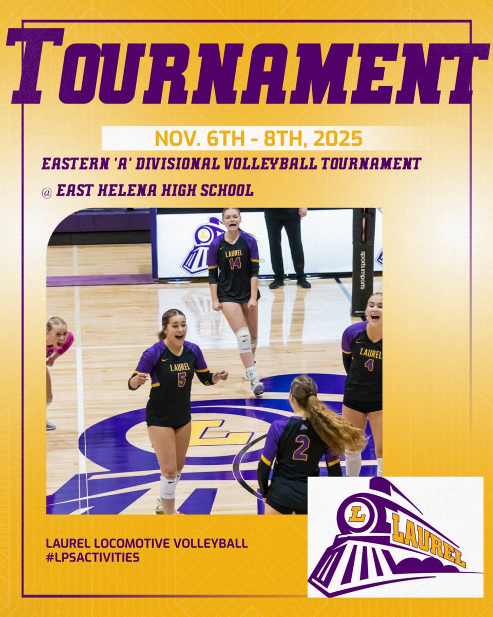 LPSActivities's tweet image. Good Luck Locomotive Volleyball @ Eastern 'A' Divisional Volleyball @ East Helena Nov. 6-8. Laurel plays Fergus Thurs. @ 3pm. Bracket: docs.google.com/spreadsheets/d…
Go Locomotives! #lpsactivities