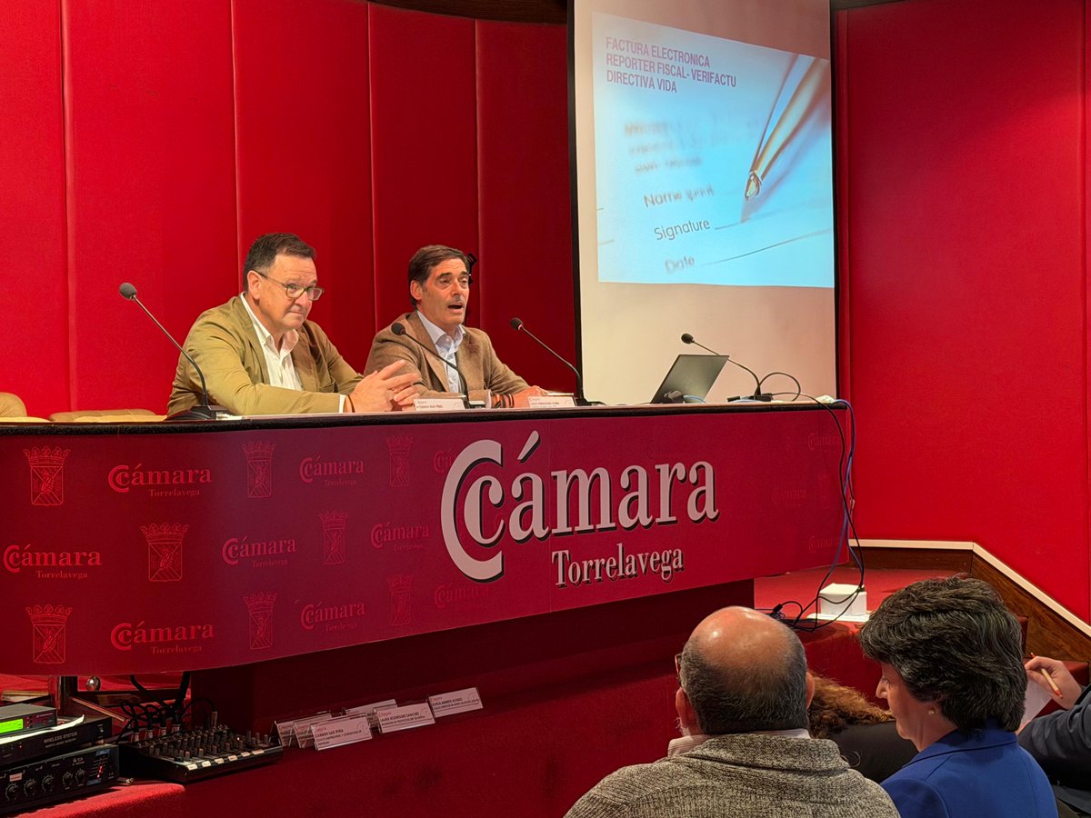 Hoy hemos celebrado en #CámaraTorrelavega la jornada “Verifactu y Factura Electrónica”, una sesión clave en la que que empresas y autónomos han conocido los nuevos sistemas obligatorios de facturación digital que entrarán en vigor próximamente.
