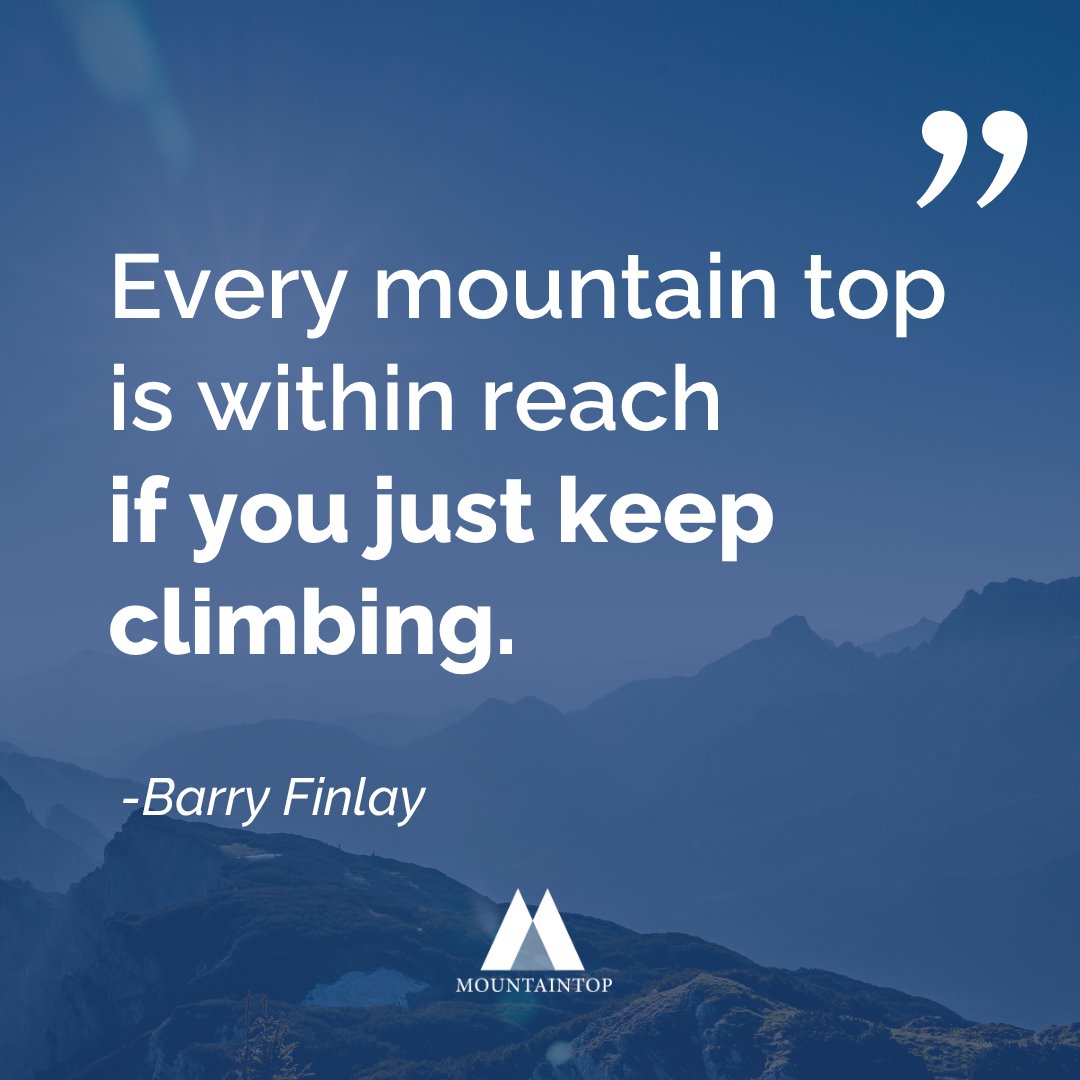 Progress most often happens not in leaps and bounds but one step at a time. Take the next step; you’ve got this. 

#WordsOfWisdom #BarryFinlay