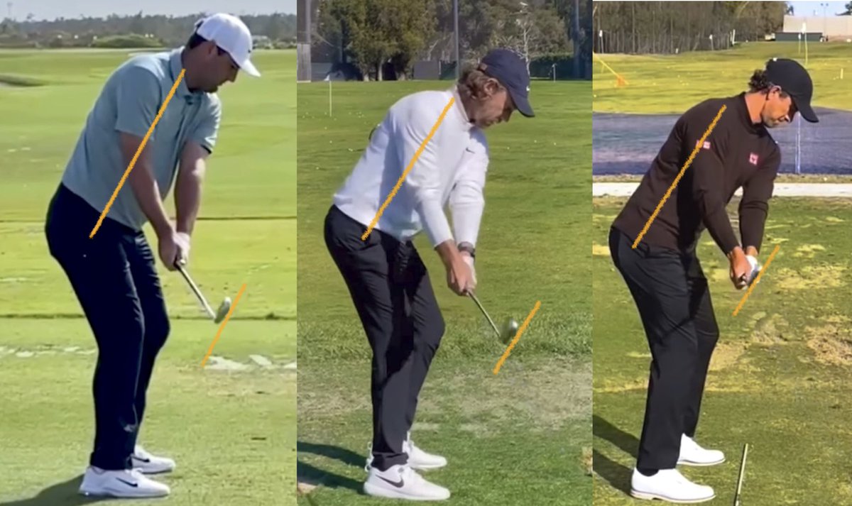 LeeHayward9's tweet image. Always learning from the best players in the 🌎, IMO p2 of the golf swing is key to solid club face control. Notice here all 3 players…
Face matches spine angle ✅
Video your swing on 📱 and check your position…. Your welcome 🙌🏼
#golfcoach #golfswingtips #swingtips