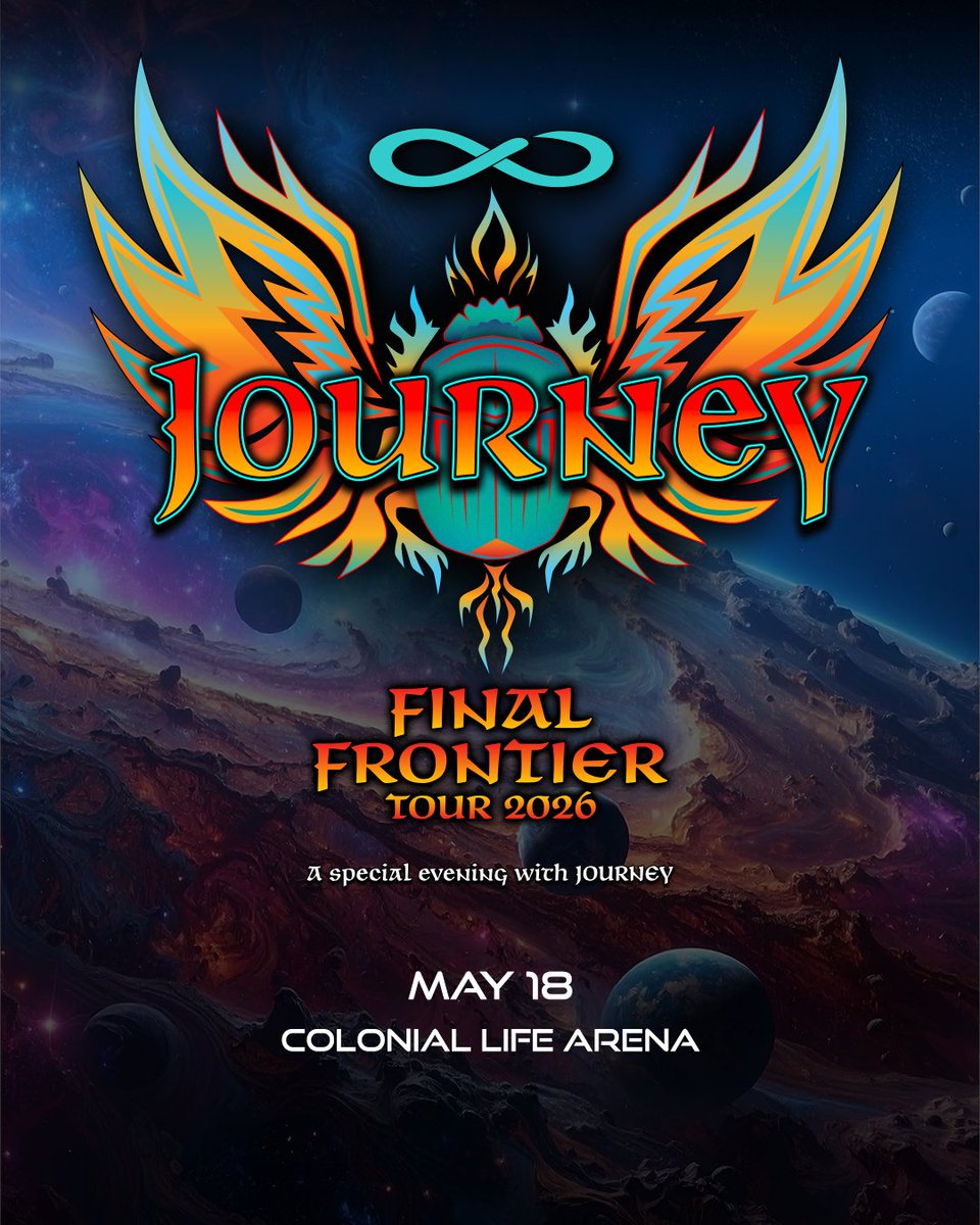 CLAmktg's tweet image. ANNOUNCEMENT! Columbia, Journey is coming to Colonial Life Arena on May 18 for their FINAL FRONTIER TOUR! Tickets go on sale Friday, November 14 at 10 AM: bit.ly/JourneyCOLA26  

Don’t miss their final tour.