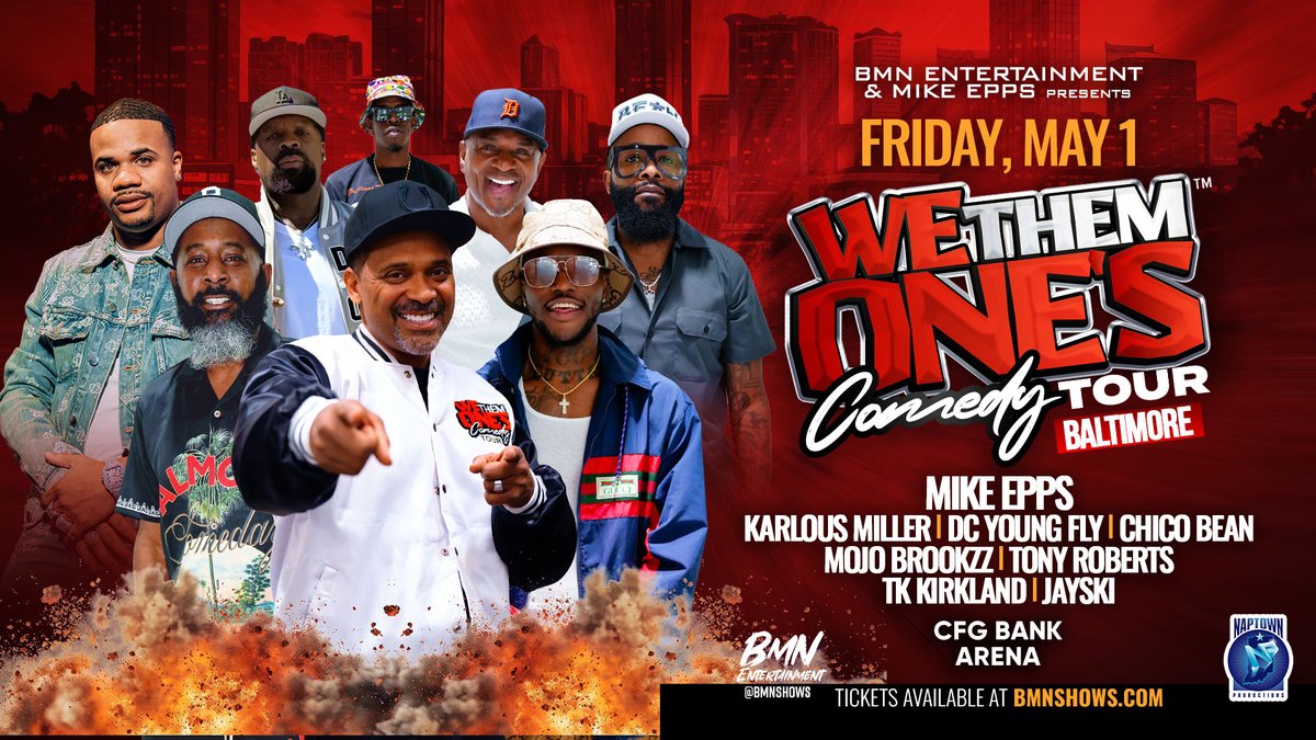 PRESALE HAPPENING NOW!!

Use code MIKE to secure your ticket early to see We Them One's Comedy Tour in Baltimore at CFG Bank Arena on Friday, May 1st! 🤣🔥

On sale | Friday, November 7 at 10AM

🎟️🔗 - bit.ly/WTO050126