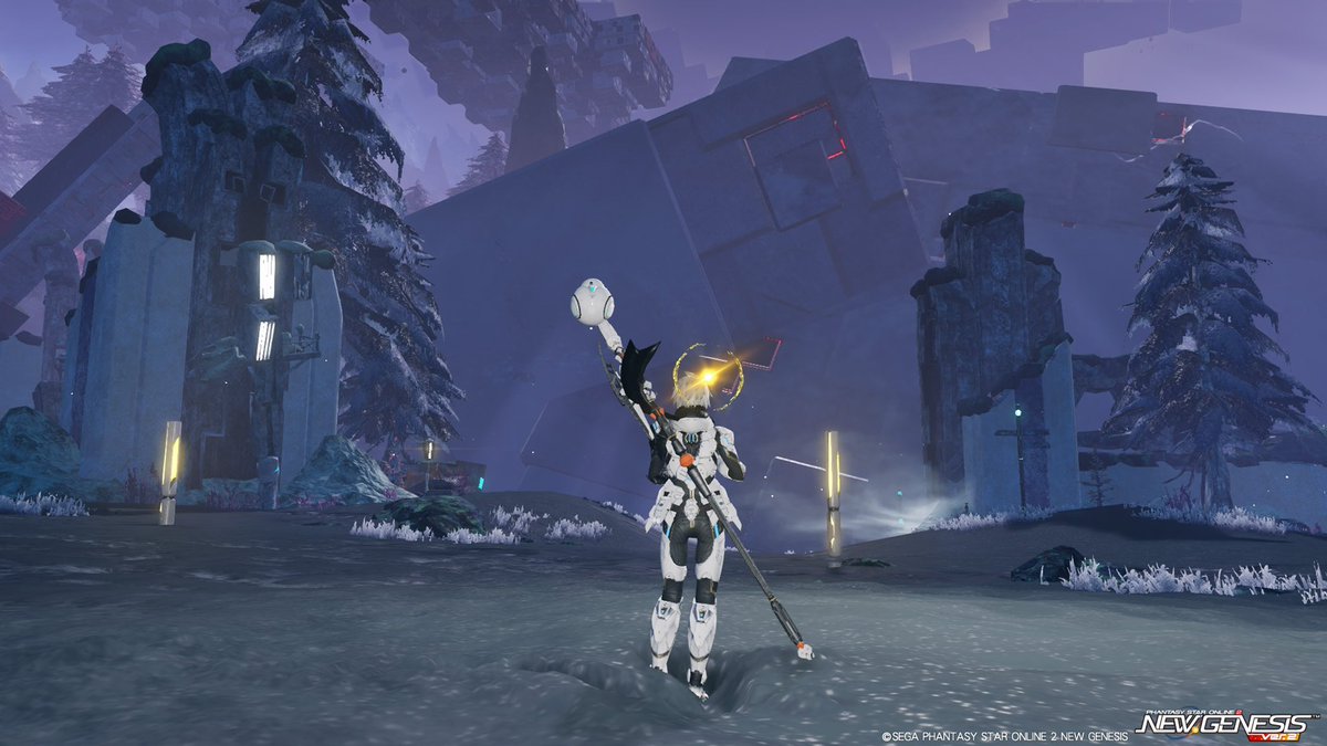 pstm3rd's tweet image. (今回のオルタレルムはクヴァリスのこの辺り。拠点はリテム同様にでかいブロックに変えられてます。雪が黒い)