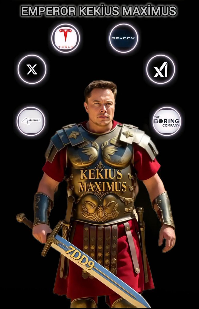 Emperor Kekius Maximus! ⚔️🚀

Leading his unbreakable legion of innovators, dreamers, and meme lords, he conquers the stars, electrifies the roads, and memes the future into existence. 

Good luck today Mighty Emperor! 
You deserve it! ❤️<a href="/elonmusk/">Elon Musk</a>