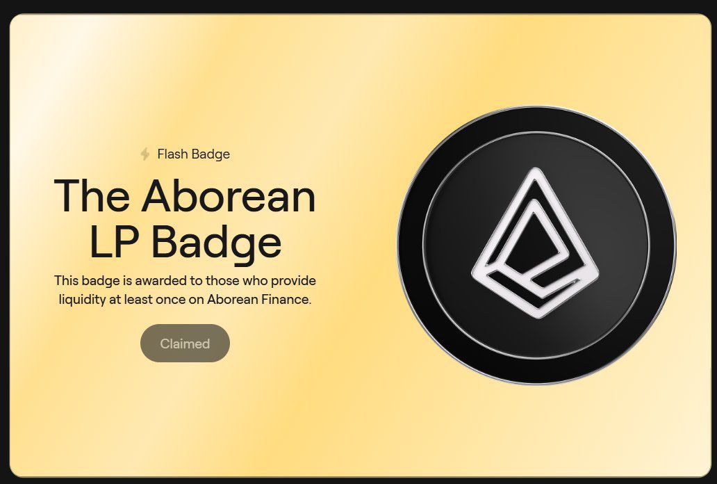 AlphaCryptoGang's tweet photo. ✳️ NEW FLASH BADGE on @AbstractChain

Wanna grab the latest one? Here’s how 👇

✔️ Go to @aborean dApp
✔️ Add liquidity with any token pair
✔️ Stake your liquidity
✔️ Claim your Flash Badge

airdrop szn’s cooking and TGE’s around the corner, don’t sleep on this one 😴🔥 https://t.co/ASCj0FbNe4