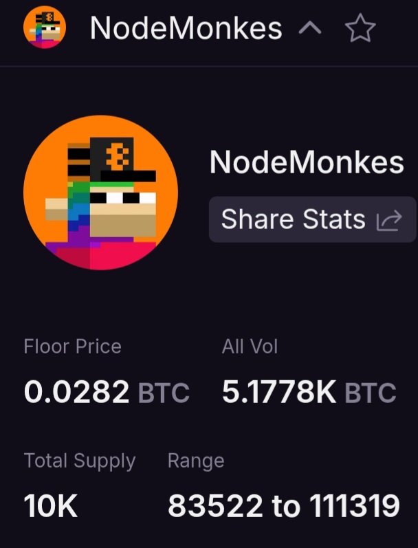 _genk__'s tweet image. Buying NodeMonkes now is like buying Bitcoin at $100 back in 2013.

Current NM price: 0.028 BTC ~ $2.9K

Save this tweet.