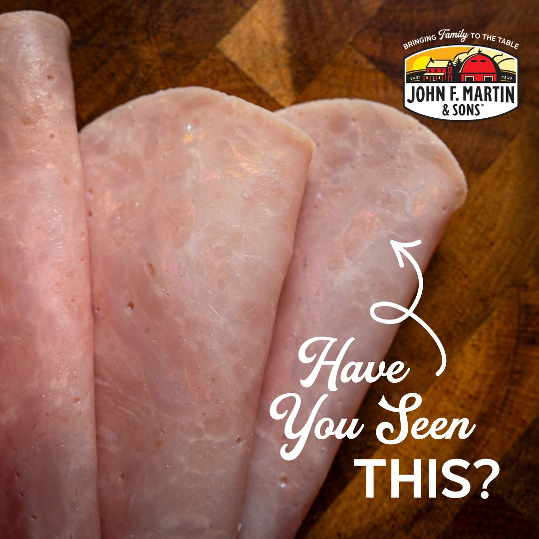 JohnFMartinMeat's tweet photo. That rainbow sheen on sliced meat (ham, roast beef) is perfectly safe! It's a natural phenomenon: light reflecting &amp; refracting off the microscopic meat fibers. Not a sign of spoilage, just a bit of light bouncing back!

#MeatScience #FoodEducation #ArtisanMeats https://t.co/khrgGjgE5Q