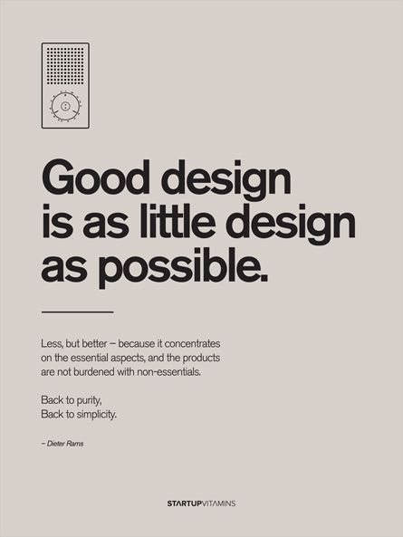 pietrobaudin's tweet photo. good design is as little design as possible

back to purify, back to simplicity https://t.co/WfE93pm6jM