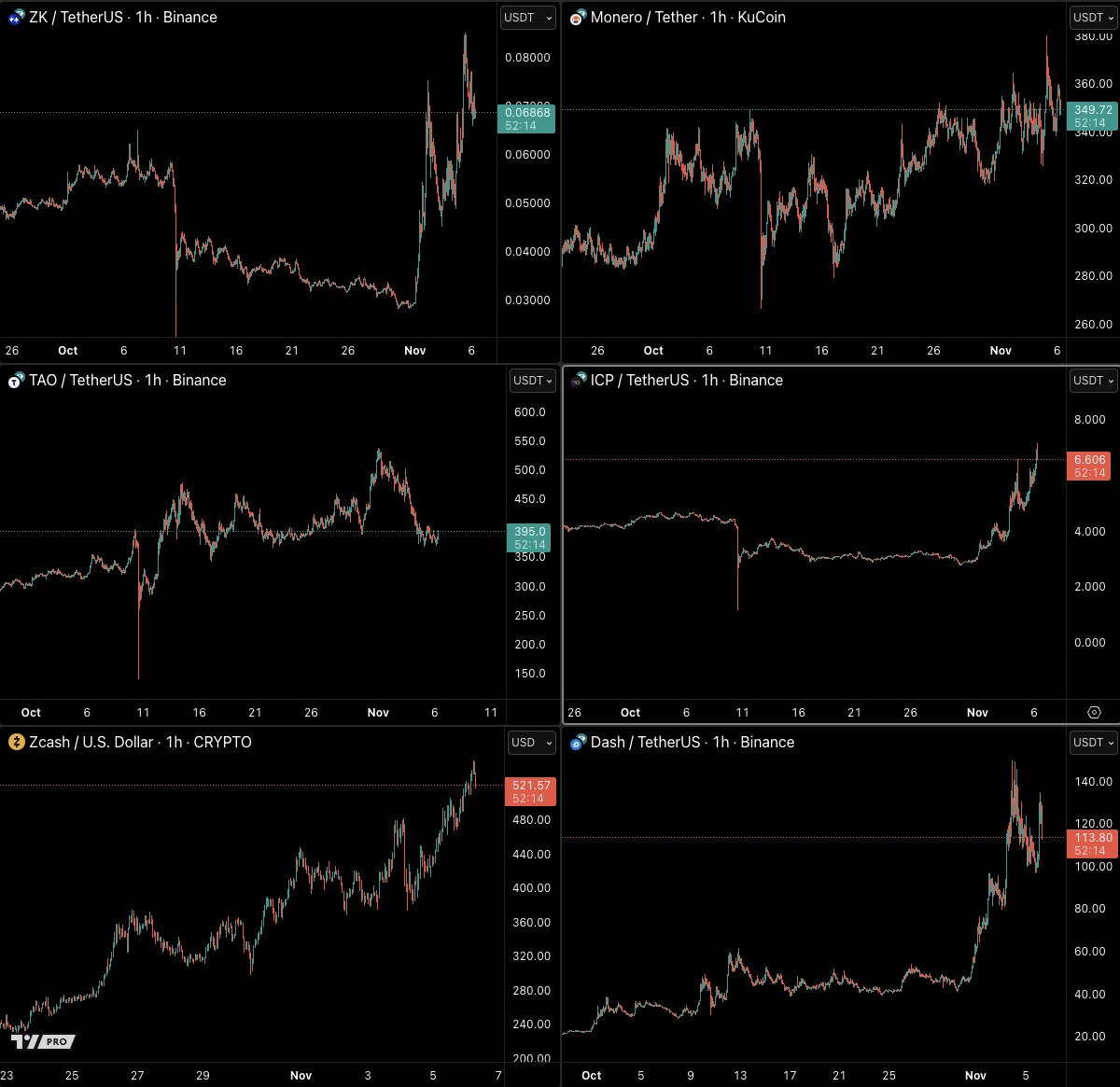 CastilloTrading's tweet photo. Probably the most important altcoins you can be watching/trading right now.

$ZK $XMR $TAO $ICP $ZEC $DASH https://t.co/VVG4SOEcxn